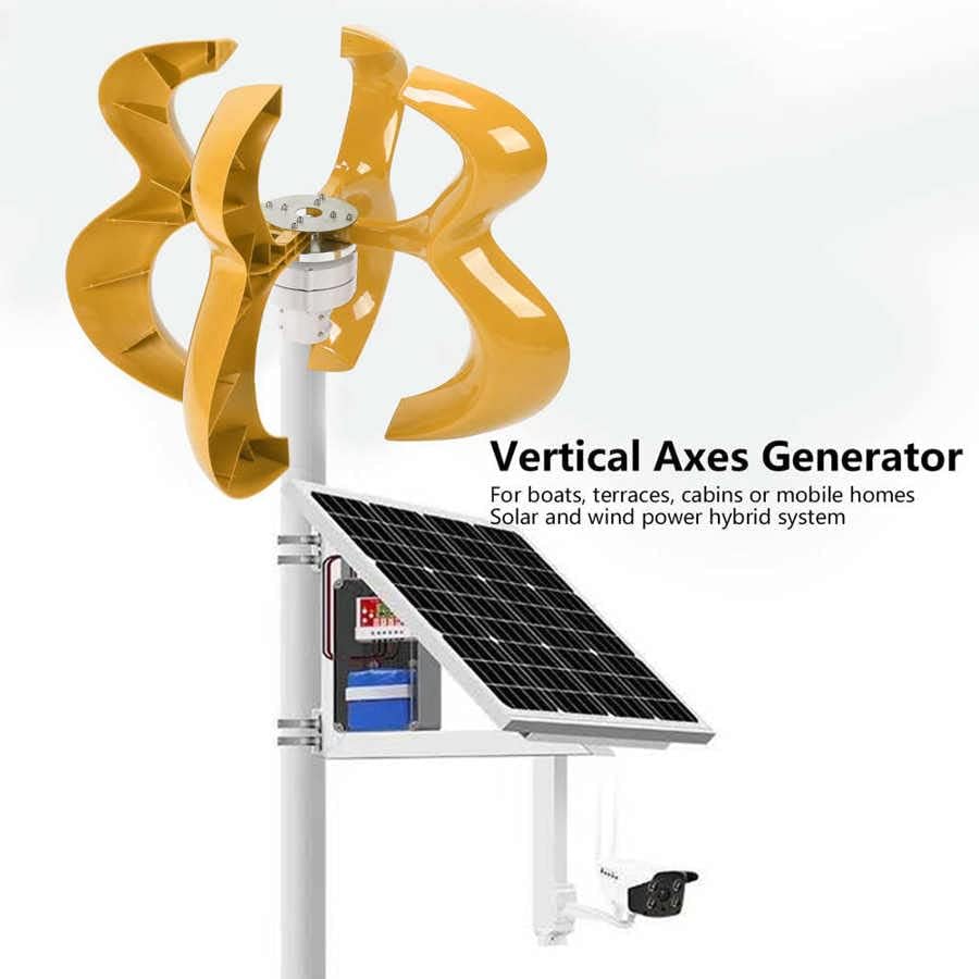 Wind Turbine Generator Kit 4 Blades 6000W with Controller Power Gourd Type Electrical Equipment