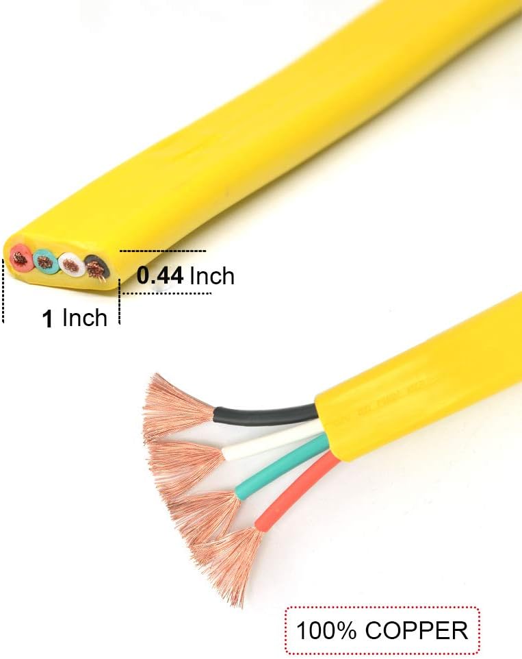 25 Feet Heavy Duty Generator Adapter Extension Cord,Generator Locking Cord,NEMA L14-30P to Four 5-20R, 4 Prong 10 Gauge Flat Generator Cable,125/250V 30Amp 7500 Watts Yodotek