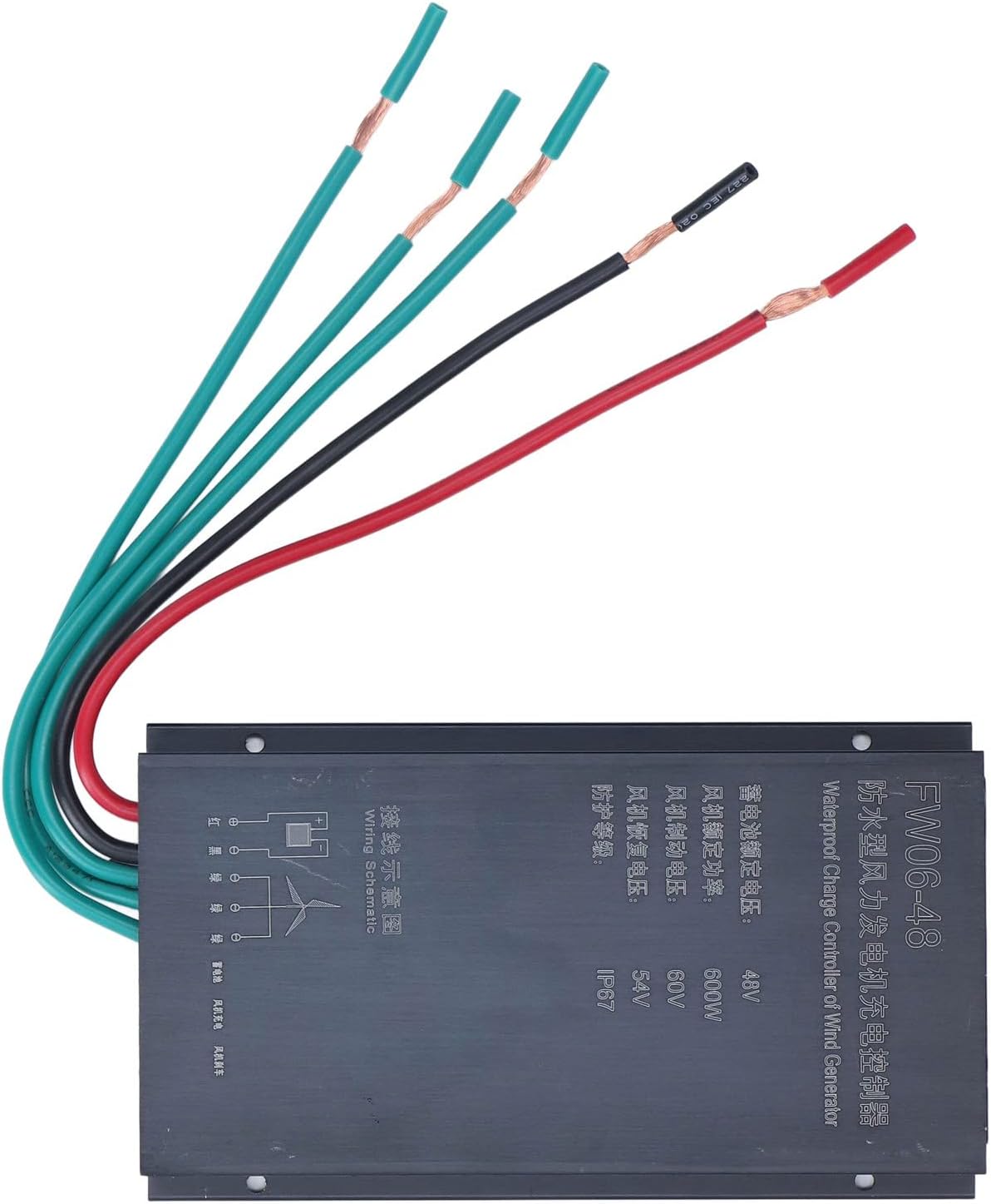 48V 600W Wind Charge Controller, IP67 , Aluminum Alloy - Automatic Battery Charging, Efficient Heat Dissipation, for Wind Turbine Generator Systems