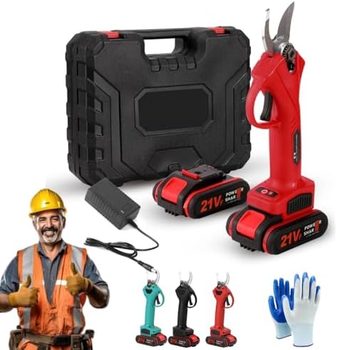 Power Shears, 2025 Upgraded Electric Pruning Shears Cordless, Cut & Trim 5x Faster, Cordless, Branch Cutter For Gardening Tree Branch, Fruit Trees, Through Every Cut With Ease (Red)