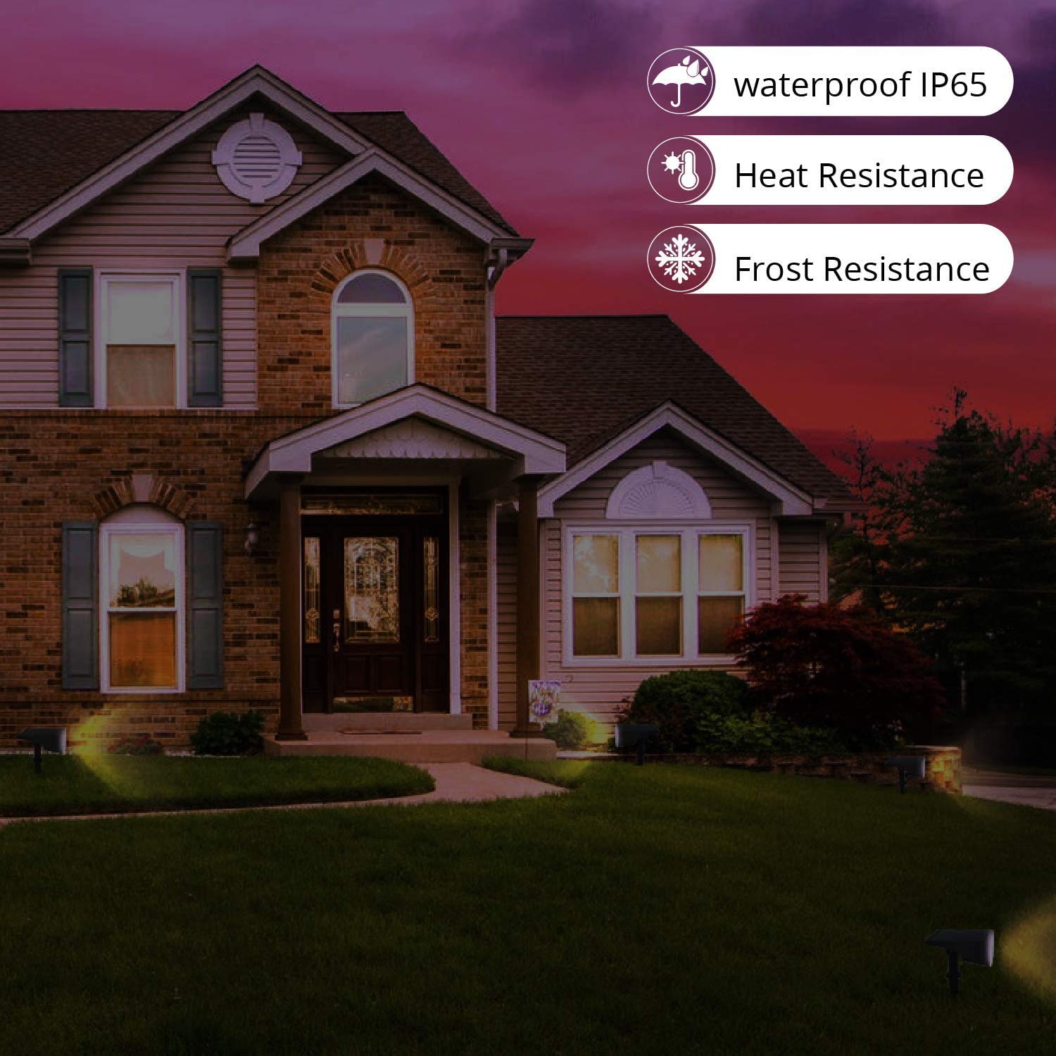 WBM Smart 20 Led Solar Landscape Spotlights, Ip65 Waterproof Solar Powered Wall Lights 2-in-1 Wireless Outdoor Solar Landscaping Light for Yard Garden Driveway Porch, 6 Pack