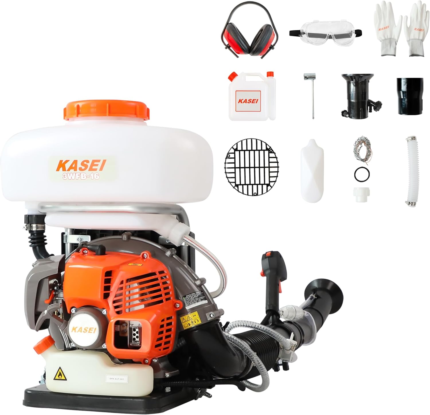 KASEI Backpack Fogger Machine with Turbo Pump Gas Backpack Sprayer Mosquito Sprayer Fogger Mister Duster Mosquito Fogger 3.7 Gallon Tank