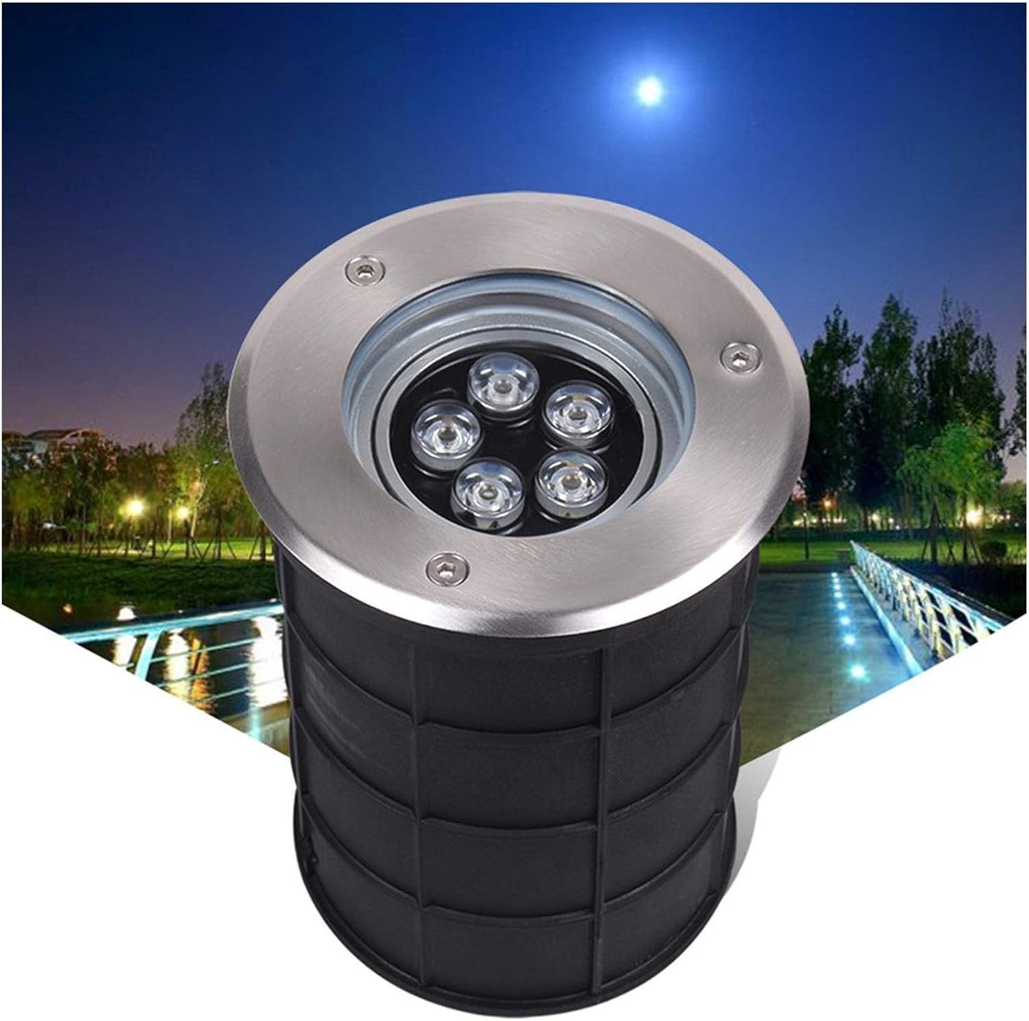 LED Recessed Spotlight - 85-265V Outdoor Decorative Landscape Underground Light, Internal Adjustable Angle, Decking Lights, IP67 Waterproof Colored Light Garden(Purple,18W)