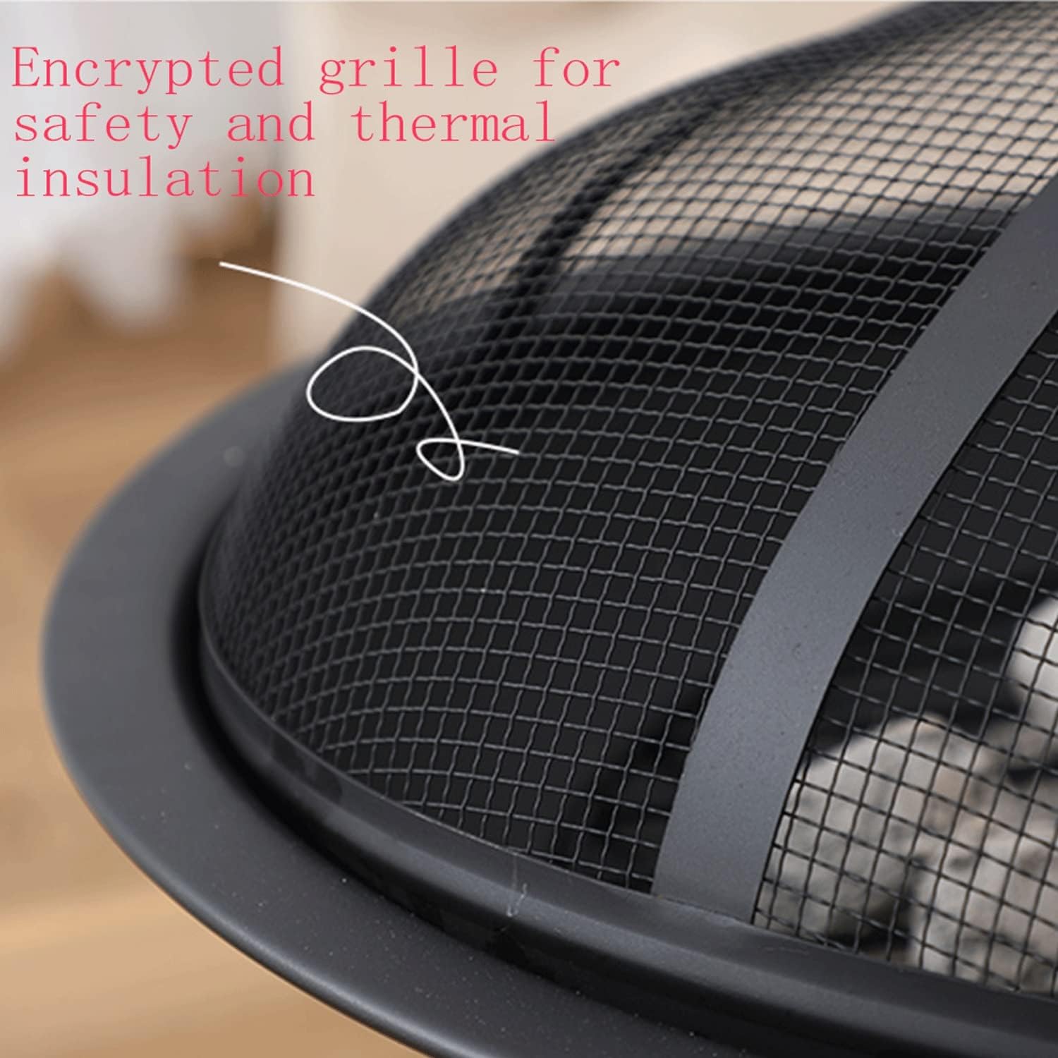 Indoor Fire Pit with Grill, Camping Stove, Large 56cm Garden Firepit, Outdoor Portable Brazier for Patio Heater Camping Bowl with Lid & Poker, Wood & Coal Burning