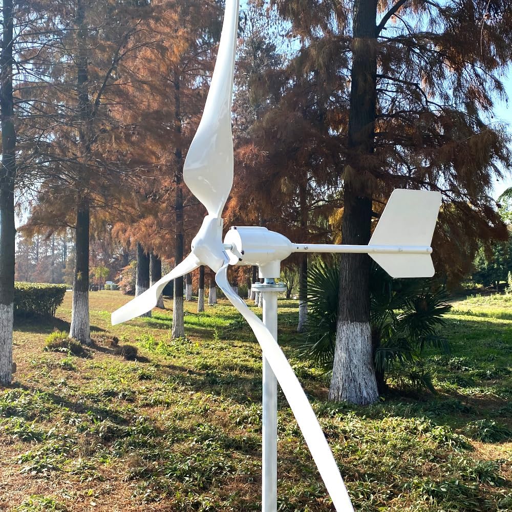 3000W 48V Wind Turbine Generator Kit 3 Blades Wind Power Generator Windmill for Hybrid Solar Wind System with LCD MPPT Charge Controller