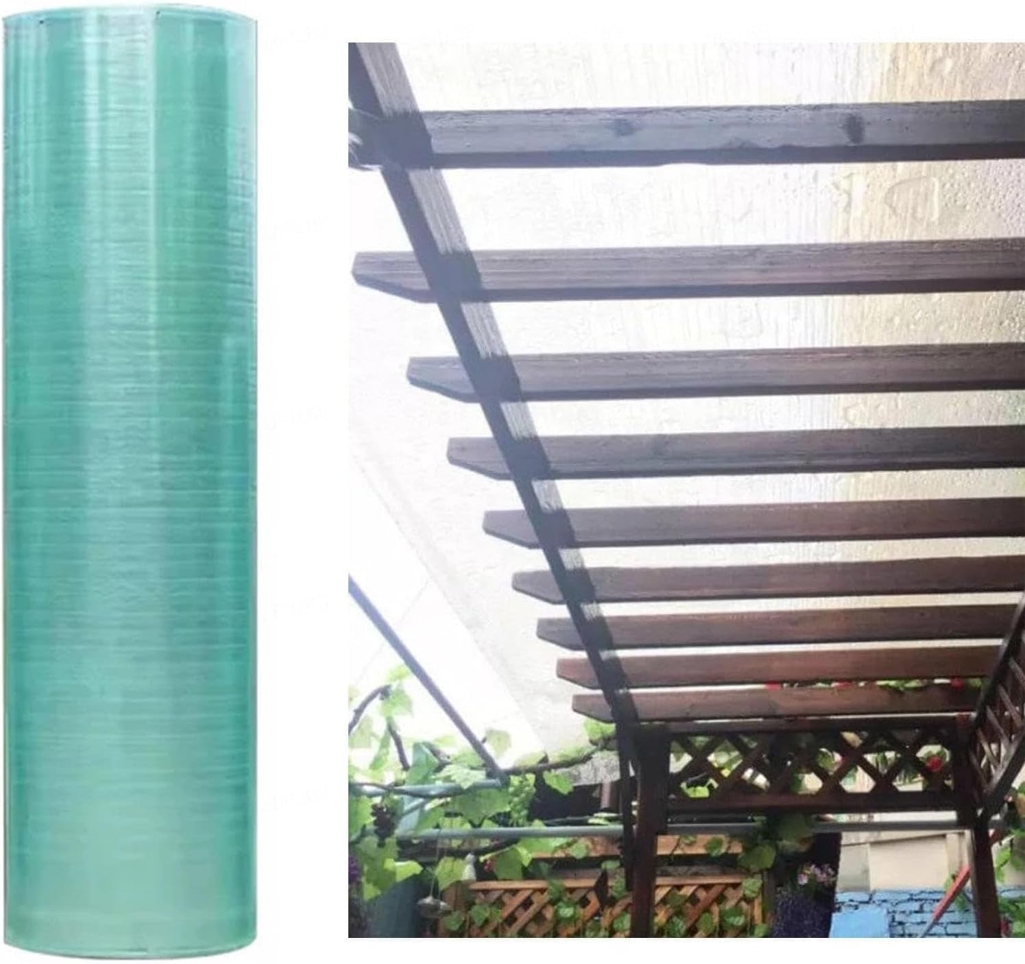 Transparent Polycarbonate Roof Sheet, DIY Greenhouse Shed Roof Transparent Insulation Lighting Sheet, Easy to Cut for Outdoor Garden Pavilion(1.5X6m)