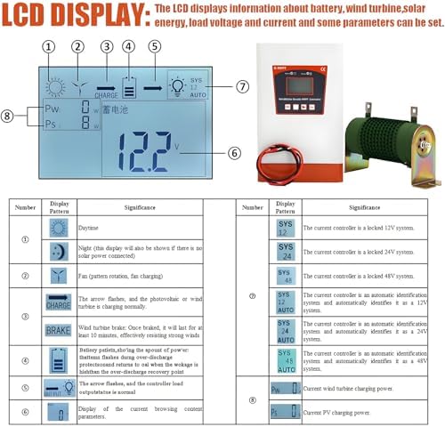 6000W Hybrid Charge Controller - Dual MPPT Solar & Wind Boost Controller with LCD, Supports 12V/24V & 24V/48V, Perfect for Lithium & Lead Acid Battery Systems
