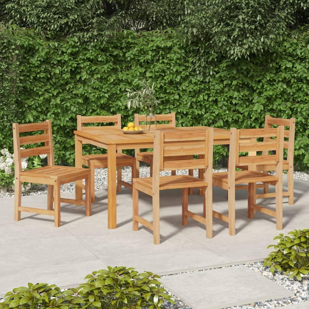 Patio Chairs 6 pcs Solid Wood Teak,Teak Wood Patio Chair with Comfort Backrest and Sturdy Frame Set of 6 Weather Resistant, Solid Teak, Easy Assembly, for Outdoor Garden and Patio Outdoor Furniture, O