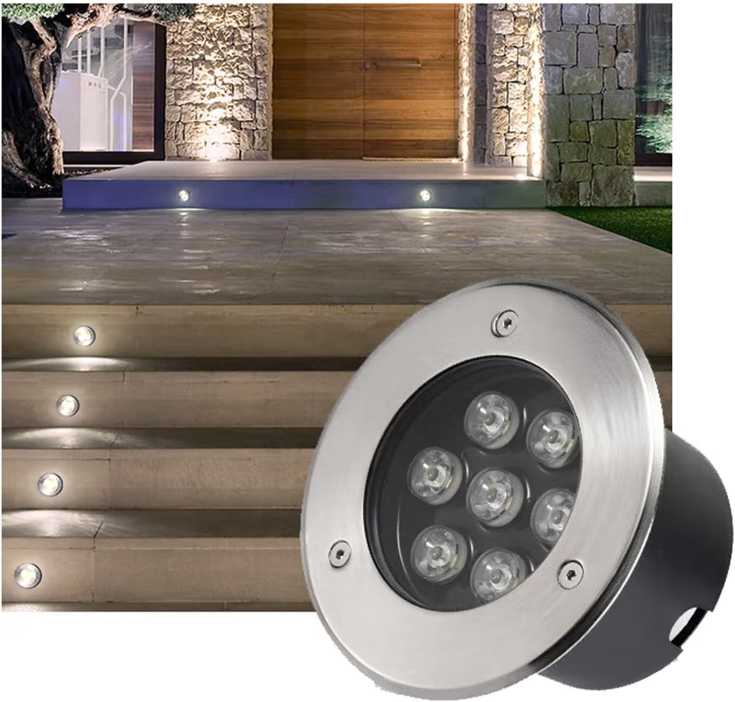 Outdoor Underground Light Recessed Ground Light AC85-110V IP66 Waterproof s for Garden Deck Step Driveway Pathway Landscape Lamp