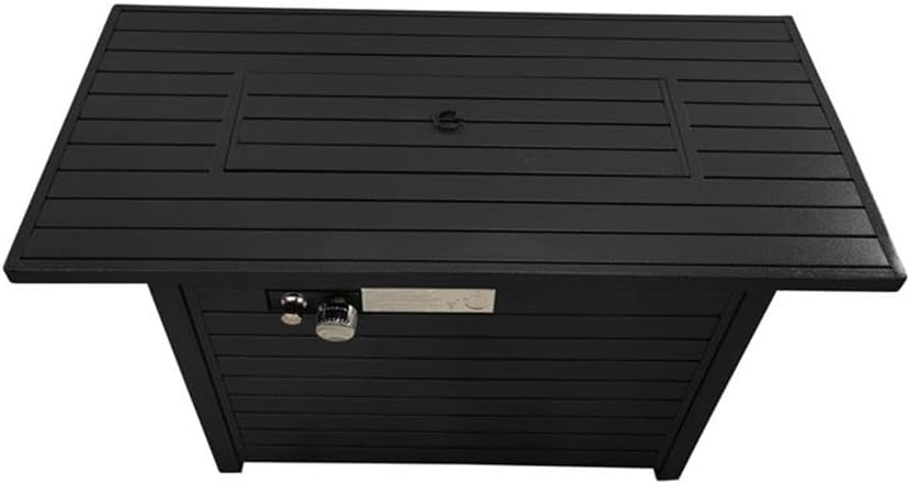 Living Source 24'' H x 54'' W Steel Outdoor Fire Pit Table with Lid