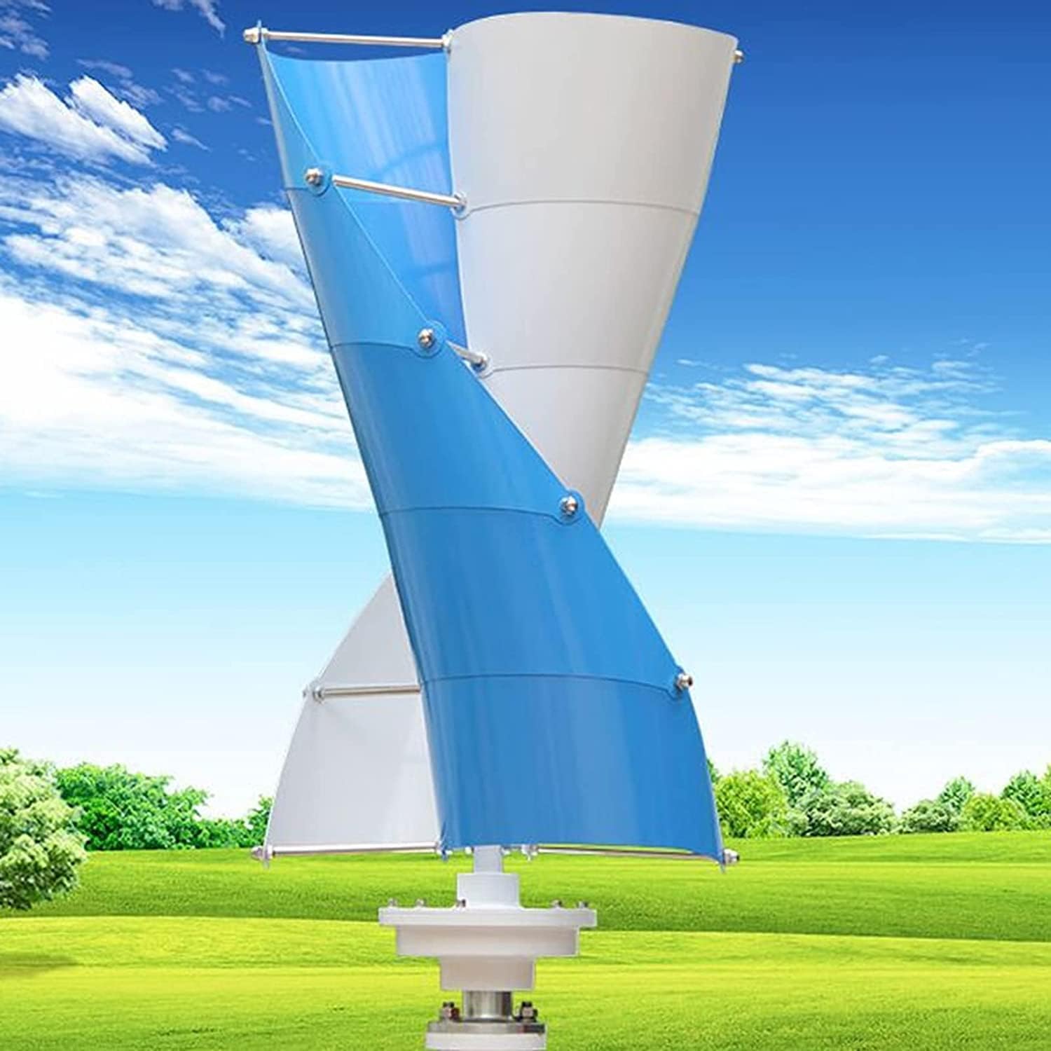 8000W Wind Vertical Turbine Generator with Controller 12V 24V 48V No Cam Vertical Wind Generator Blue