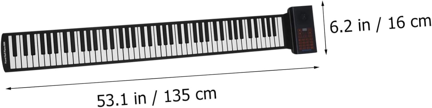 Generic Key Portable Electronic Up Piano Foldable Keyboard with Recording Multi Finger Chord Accompaniment USB Connection for Music Learning and Entertainment
