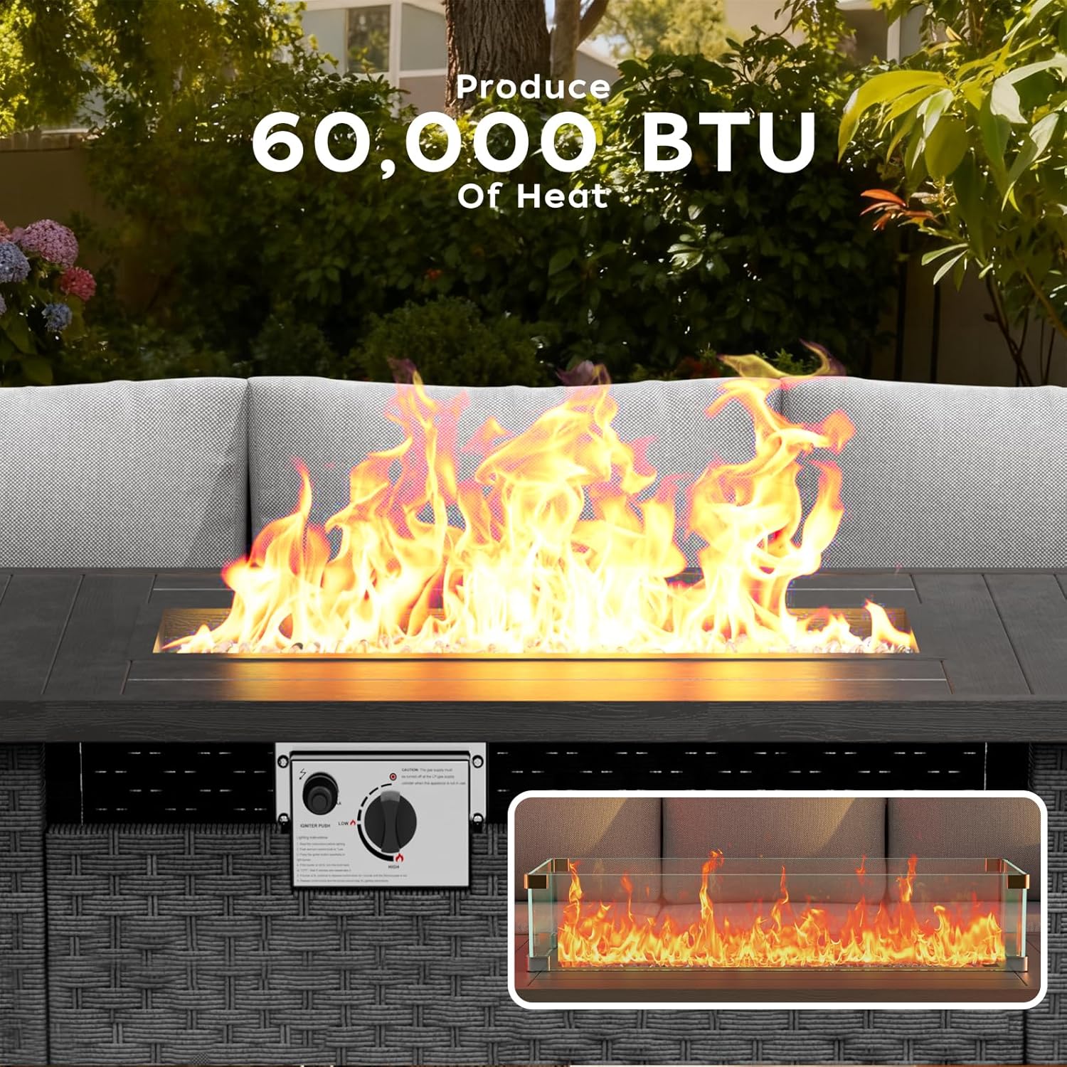 Propane Fire Pit Table Outdoor, 44