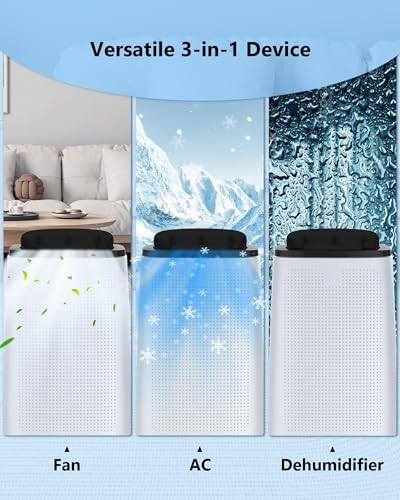 14000 BTU Portable Air Conditioners with Remote Control, 3-in-1 Free Standing Cooling AC Unit with Fan & Dehumidifier, Cools Room up to 700 sq.ft, Smart/Sleep Mode, 3 Speed, Auto Swing, 24H Timer