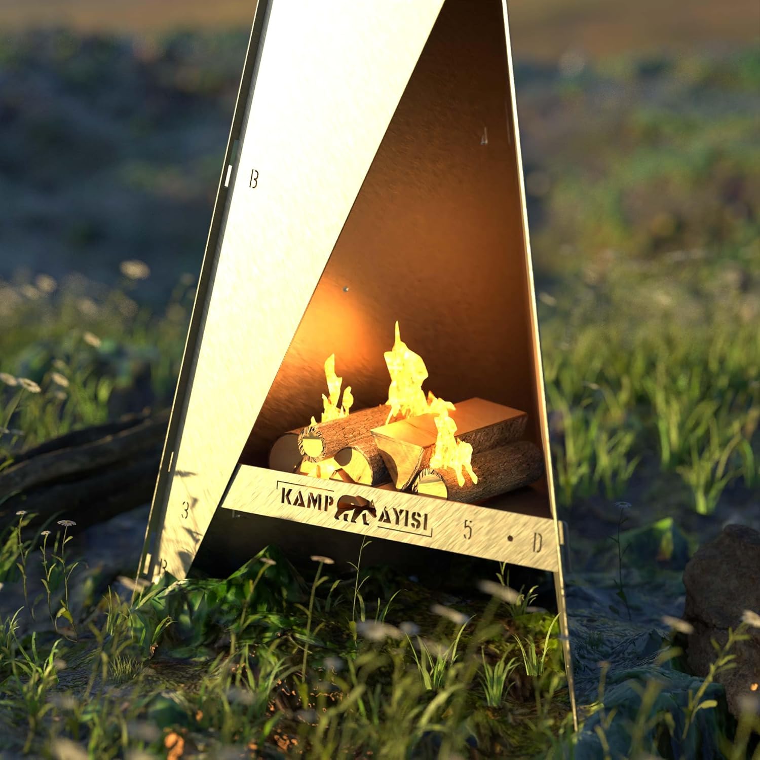 Foldable Outdoor Pyramid Stove and Garden Fireplace | Portable, Durable, 3mm Galvanized Steel Garden Heater and Fire Pit (BlazePeak)