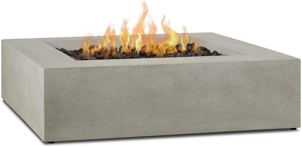 BBQGuys Signature La Valle 42-Inch Square Natural Gas Fire Table - Flint (Ships as Propane w/Conversion Kit)