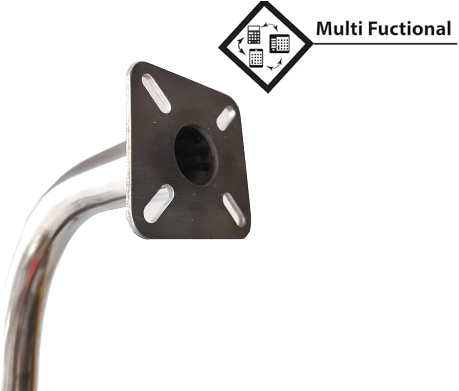 Gooseneck Keypad Stand，Heavy Duty Stainless Steel Universal Access Control Mounting Post Keypads，74” Height， 4.1” x 4.1” Universal mounting Plates， Other Access Control Accessories (Embedded Type)