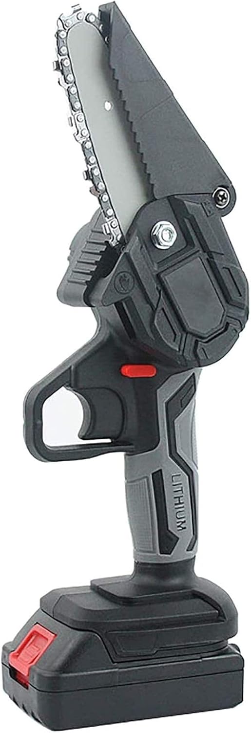 4-Inch 24V Electric Protable Chain Saws, Cordless One-Hand Lightweight, Battery-Powered Pruning Shears Chainsaw For Tree Branch Wood Cutting mini chainsaw