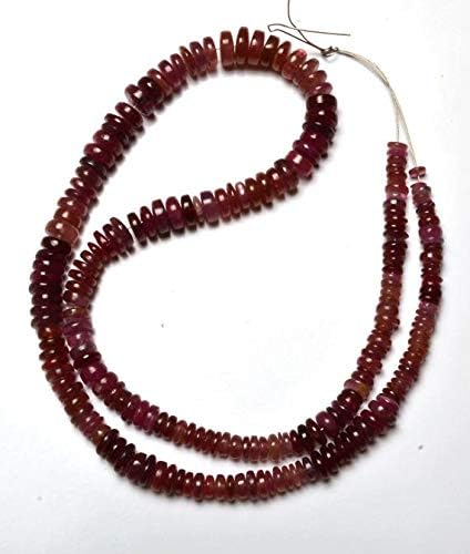 1 strand natural 15 inch stands extremely super finest, genuine pink sapphire micro smooth wheel cut beads 3 to 7 mm