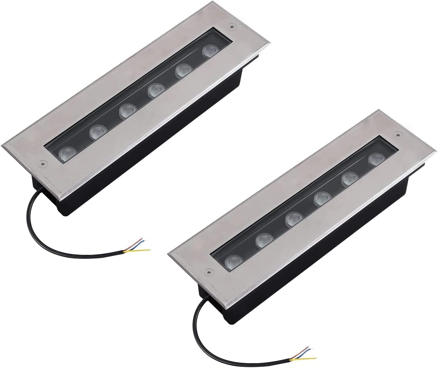 Line Voltage LED Landscape Lights,Outdoor In-ground Lights110V 120V,Waterproof Garden Yard Lamp,High Brightness Lighting for Path,Corridor,Lawn,Pack of 2 (Warm White, 6W)