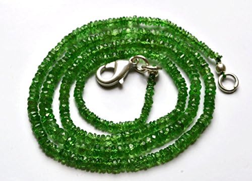 1 Strand Natural 16 inches full strands Green Garnet tsavorite Faceted Rondelle beads super Necklace 2 TO 2.5 MM