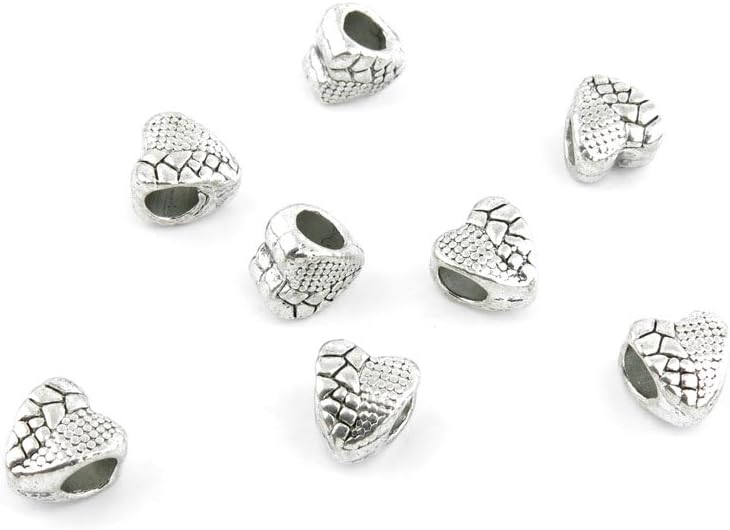 770 Pieces Antique Silver Tone Jewelry Making Charms Findings Fashion Wholesale Supplies Pendant Lots Bulk Supply 245279 Heart Loose Beads