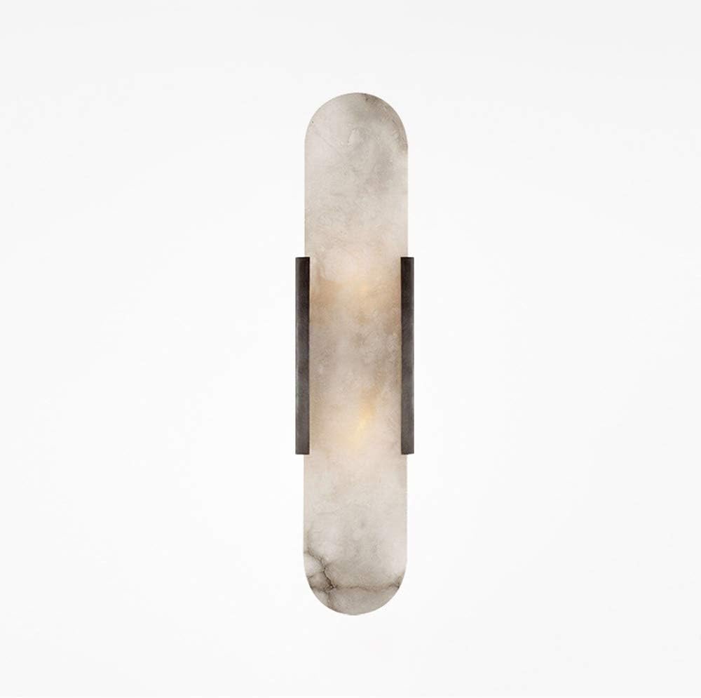 2-Lights Postmodern Creative Marble Wall Lantern Personality Simple G4 Base Wall Lamp Hardware Lampbody Fixture Wall Sconce Living Room Bedside Bedroom Study Room Wall Lighting,Black,Height 50C