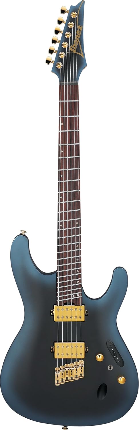 Ibanez SML721 Axe Design Lab Multi-Scale 6-String Right-Handed Electric Guitar with Nyatoh Body and Rosewood Fingerboard (Midnight Arctic Ocean Matte)