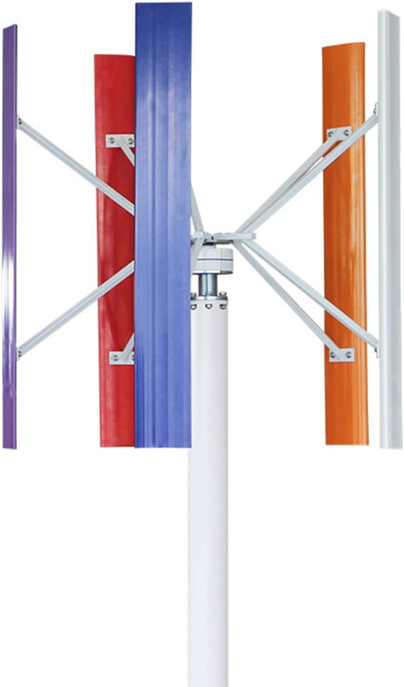 Vertical Axis Wind Turbine 2KW High Power Magnetic Levitation Wind Turbine 12V/24V Commercial and Household (Color : Multi-Colored, Size : 12V)