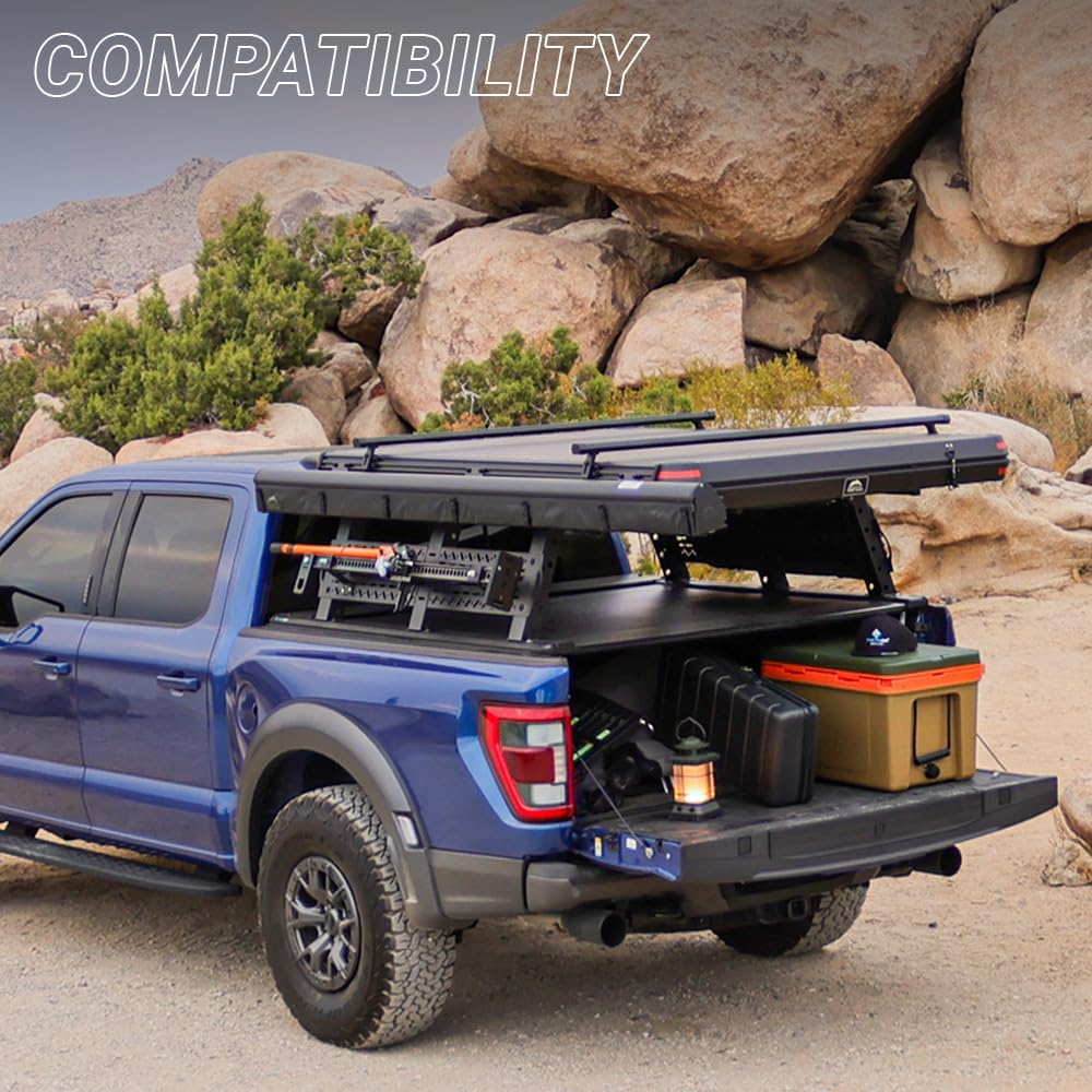 Syneticusa MR Retractable Hard Tonneau Cover with Crossbars Fits 2004-2026 Ford F-150 5.5' (67”) Truck Bed Waterproof Accessories