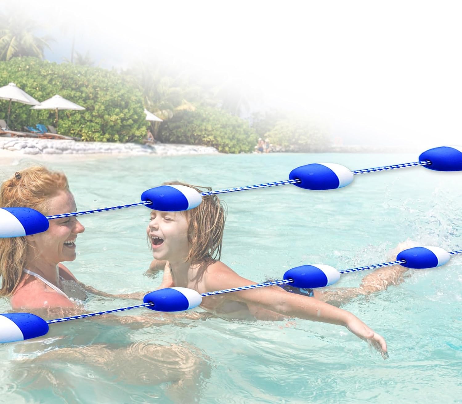 3 6 9 12 18 29 30 39 Ft Pool Deep End Divider, Floating Pool Safety Rope with Hooks for Swimming Pools Divide, In-ground Pool Float Kit Rope Lanes(12m (39.4ft))