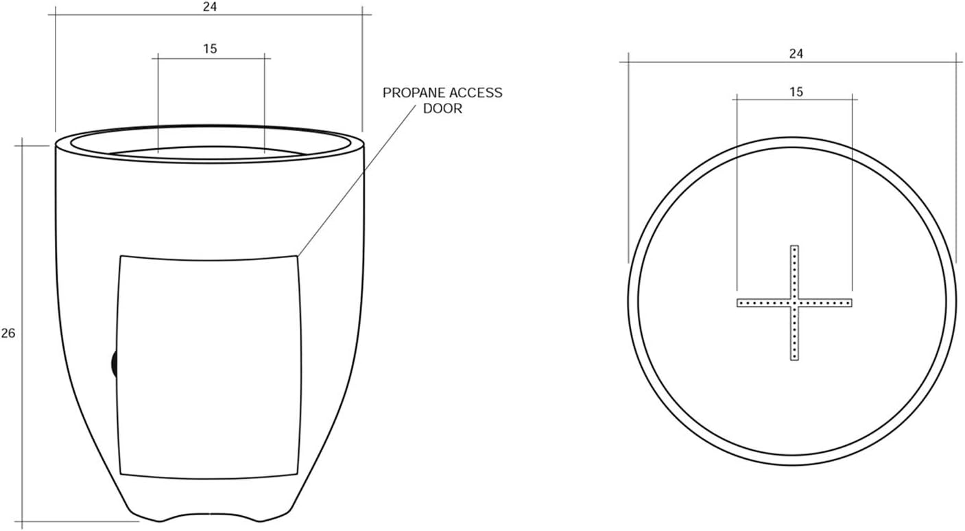Prism Hardscapes Pentola 3 Concrete Propane Gas Fire Pit (PH-403-5LP), Ultra White, 24-Inch