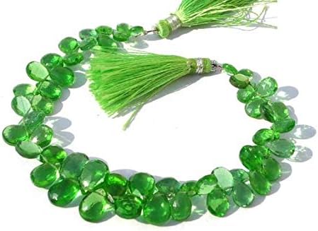13 inch natural beads strand of 7x5-12x8mm faceted pear green quartz gemstone briolletes beads for DIY jewelry - necklace, bracelet, earring, ring.