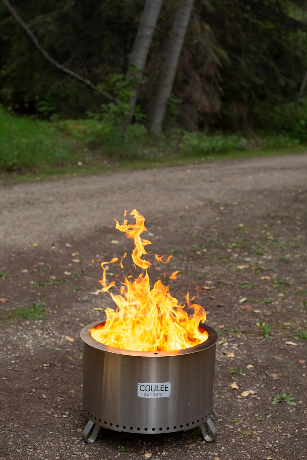 Coulee Colorado XL Smokeless Fire Pit - Versatile Multi-Fuel Fire Pit with Adjustable Swivel Grill, Cover, and Fire Tool, Featuring A Better Burn™, Perfect for Patio, Camping, and Backyard