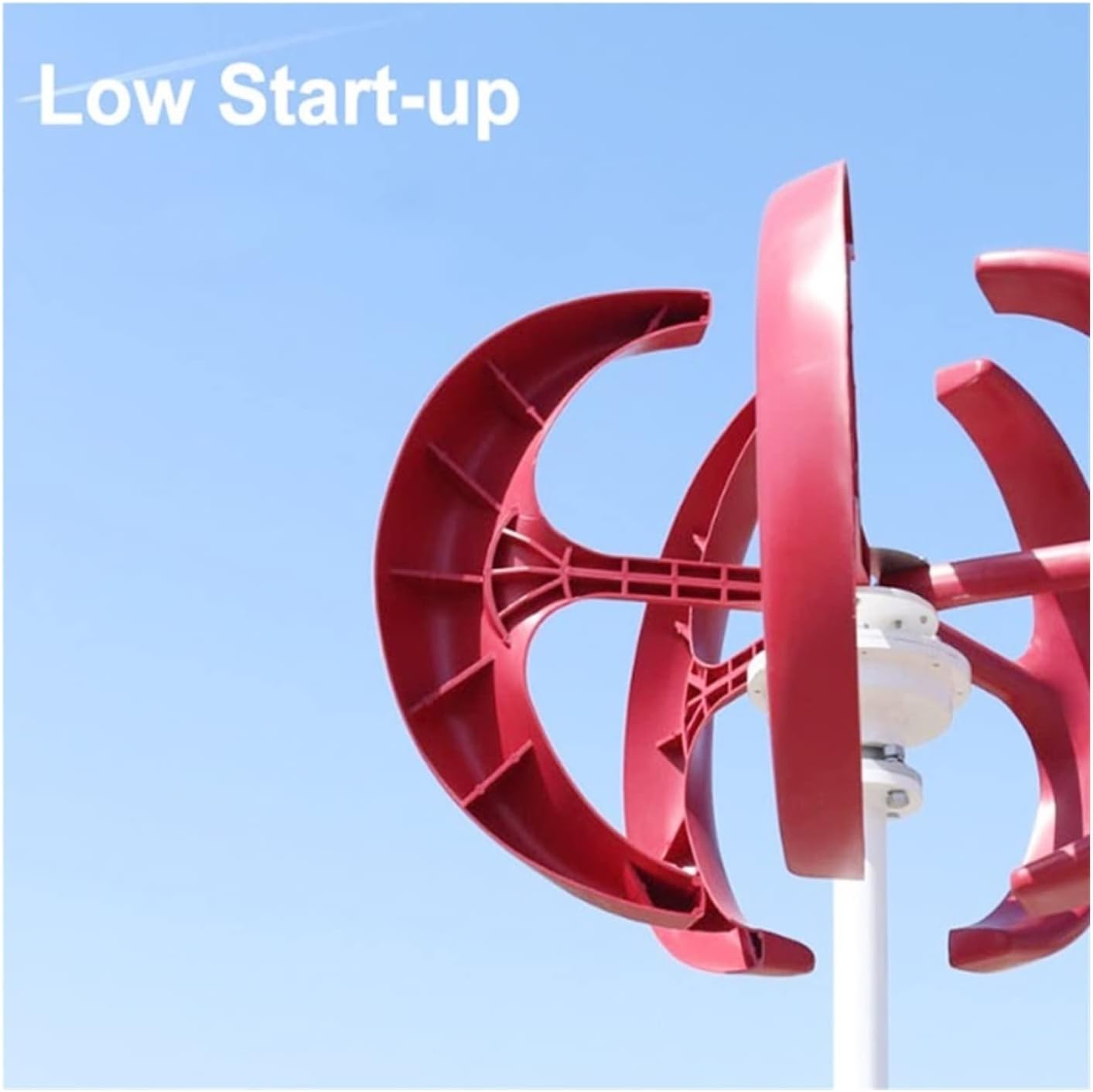 Wind Turbine Generator Kit, Small Vertical Axis Wind Turbine Generator for Home 3000W 12V 24V 48V with MPPT Low Noise 3KW Windmill for Farm Garden for Hybrid Solar Wind System(White,12V)