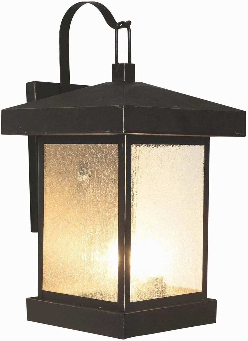 Trans Globe Lighting TG45642 WB Traditional Three Wall Lantern Outdoor-Post-Lights, Bronze/Dark,W: 10 x H: 18