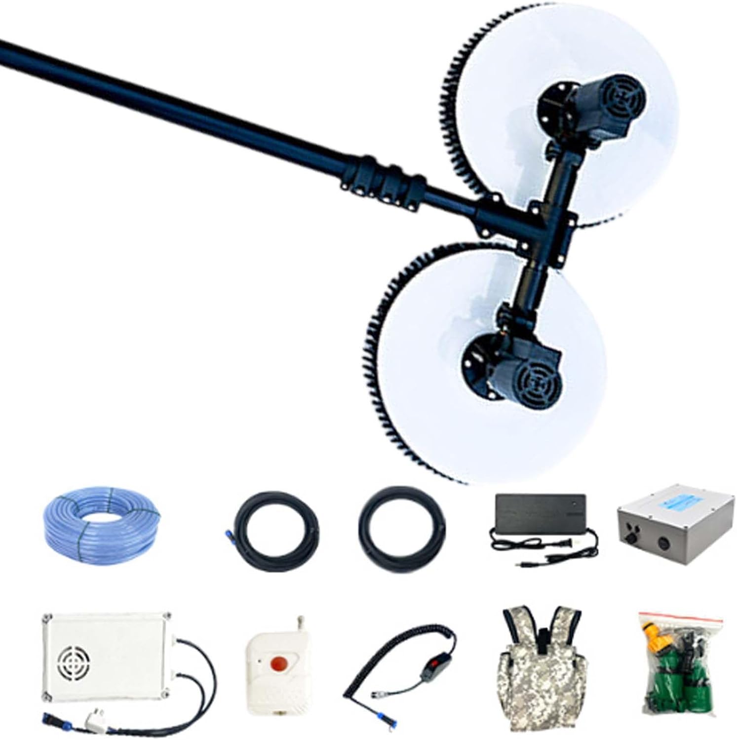 PV Solar Panel Washing Brush,60 cm Double Rotating Brush Head,11.4 ft 18 ft 24.6 ft Pool Cleaning Machine,Aluminum Alloy Telescopic Rod,Dualuse-5.5m/18ft