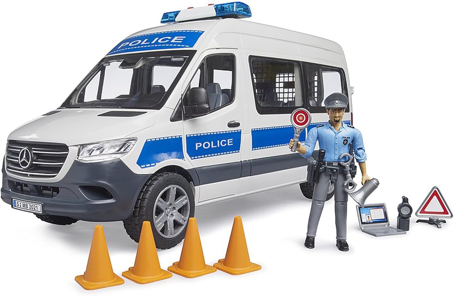 Bruder 02683 MB Sprinter Police Emergency Vehicle with Light & Sound Module