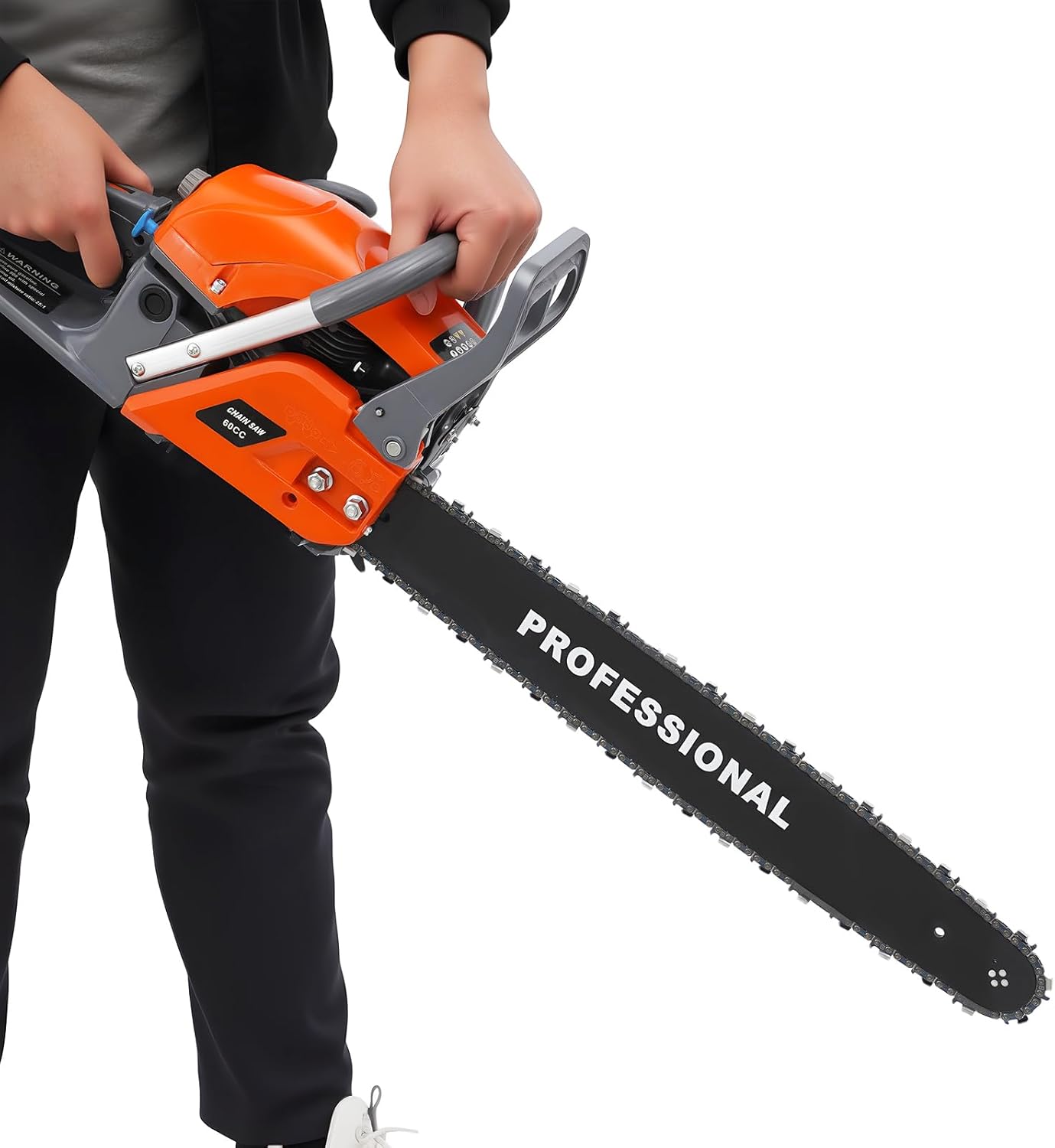 Gas Chainsaw, 62CC 2-Cycle Gas Powered Chainsaw 22 Inch Handheld Cordless Petrol Chain Saw, Portable Gasoline for Trees Wood Farm Garden Ranch Forest Cutting