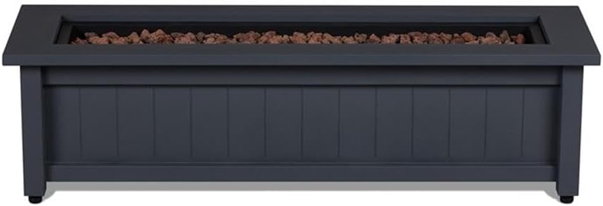 Real Flame Ortun Rectangle Propane Fire Table in Gray