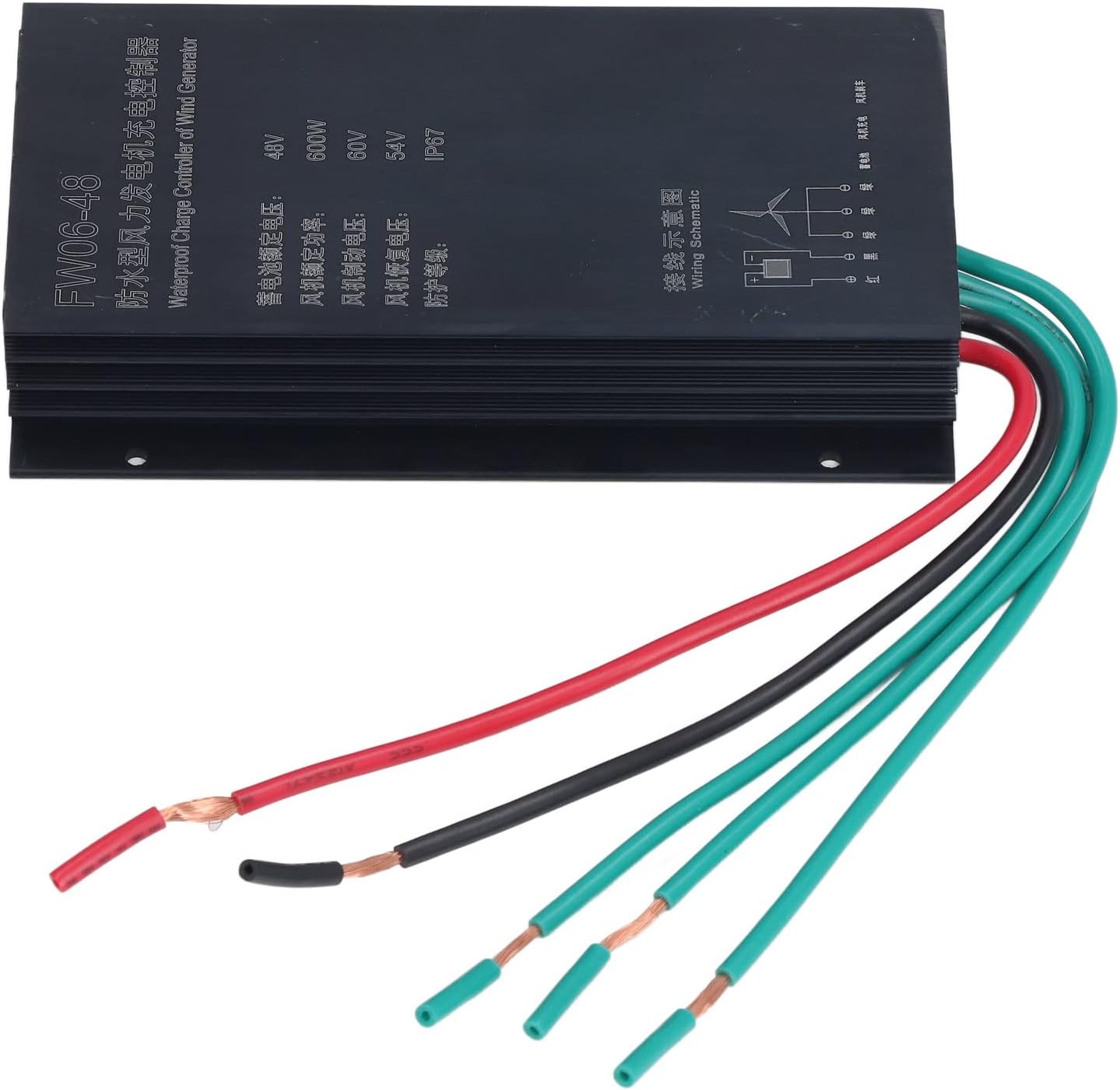 48V 600W Wind Charge Controller, IP67 , Aluminum Alloy - Automatic Battery Charging, Efficient Heat Dissipation, for Wind Turbine Generator Systems