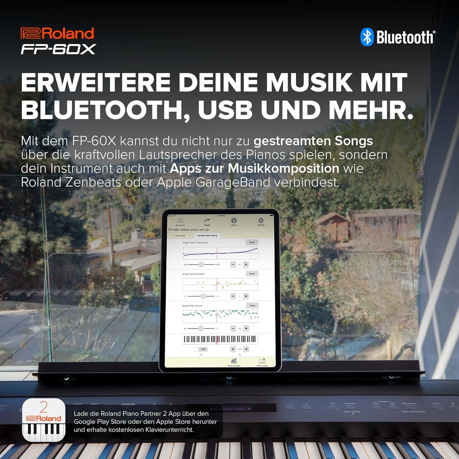 Roland FP-60X | Pro Performance 88-Note Digital Piano | Built-In Powerful Amplifier & Custom Stereo Speakers | Onboard Sound Customization | Curated Tones & FX | Bluetooth & MIDI Connectivity | Black