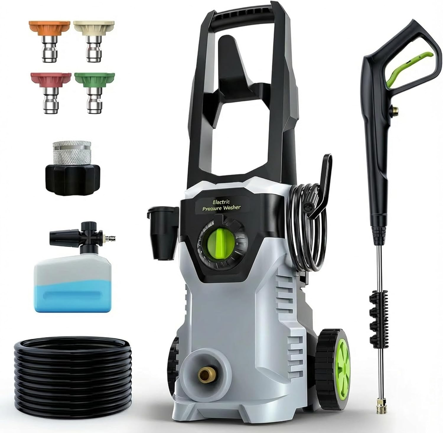 Pressure Washer, Power Washer with Foam Cannon High Pressure Washer for Cars, Fences, Patios, Decks, Patios and Driveway Powerwasher