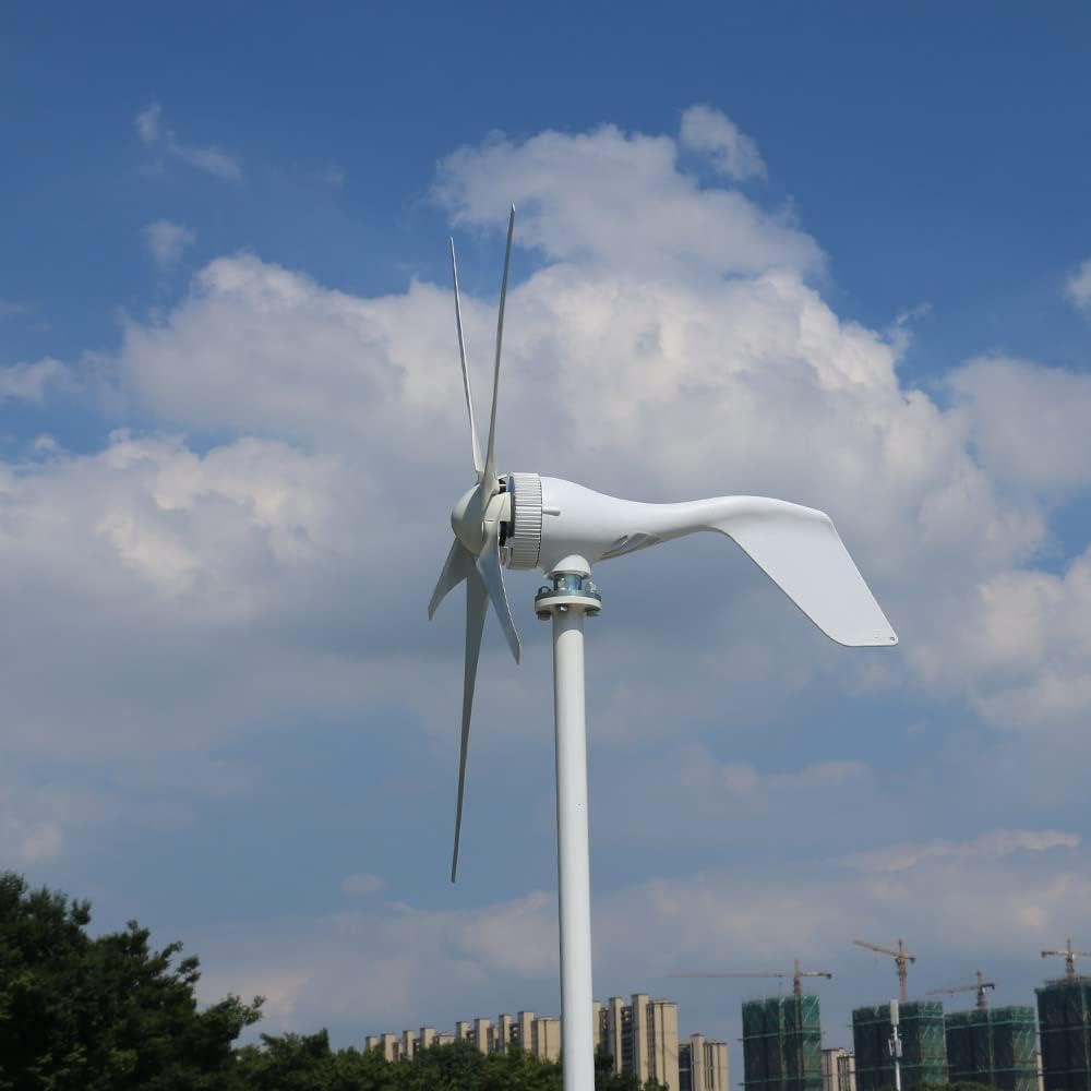 Industrial Wind Turbine Generator 400W Wind Turbine Generator Household Type Wind Turbine 12V24V Auto Charging Controller Three Phase AC Permanent Magnet Generator Solar And Wind Power Parts(5 BLADES_