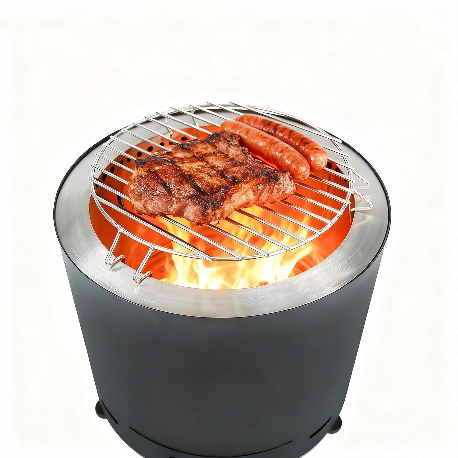 Smokeless Fire Pit for Outside, 15 Inch Portable Wood Burning Fire Pit with Carry Bag, Suitable for for Garden Backyard Deck Camping Beach