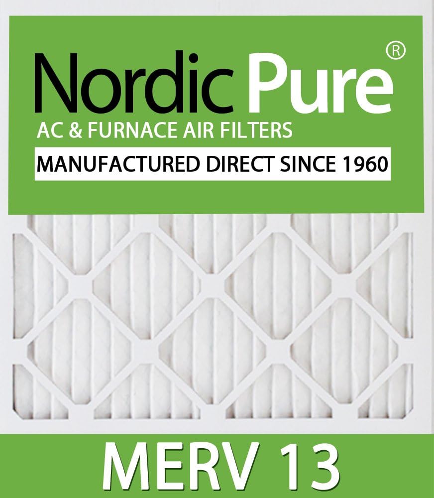 Nordic Pure 4x11_1/4x1ExactCustomM13-12 MERV 13 AC Furnace Filters, 11 1/4 x 11 1/4 x 3/4 (11.25 x 11.25 x 0.75), 12 Piece