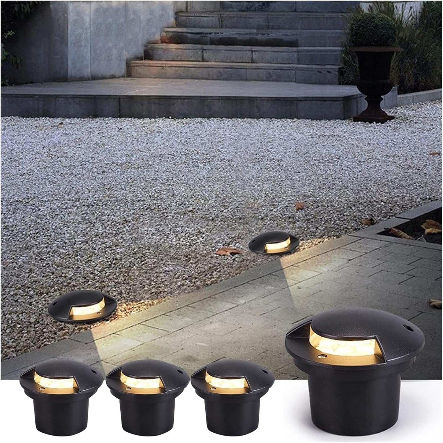 4-Pack LED Underground In-Ground Lights IP68 Waterproof for Garden Landscape Lighting - 9W Green Color(Purple Light,9W)