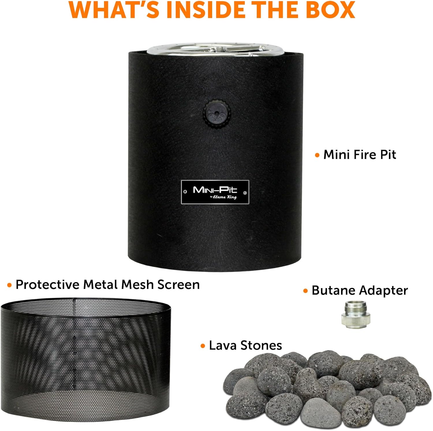 Flame King Mini Tabletop Fire Pit, Dual Fuel Propane and Butane, Smokeless Odorless Flame, Portable Great for Outdoor