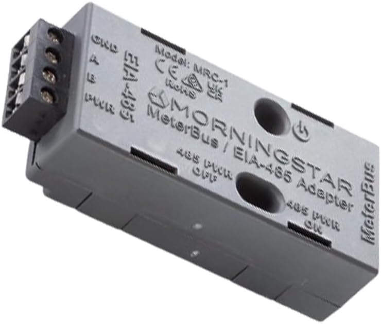 Morningstar Meterbus to EIA-485 Adapter (MRC-1) - Converts Meterbus RJ-11 to Standard EIA-485, Modbus & SCADA Compatible, Electronic Protections, Status LED, RJ-11 Cable Included - Designed in the USA