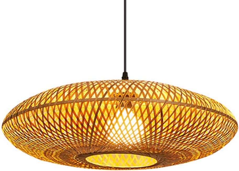 Bamboo Pendant Light Retro Chinese Hanging Lighting Fixture, for Kitchen Island, Rattan Lights LED Chandeliers Wicker Lampshade Hanging Lighting Fixture, Creative Craft Lights